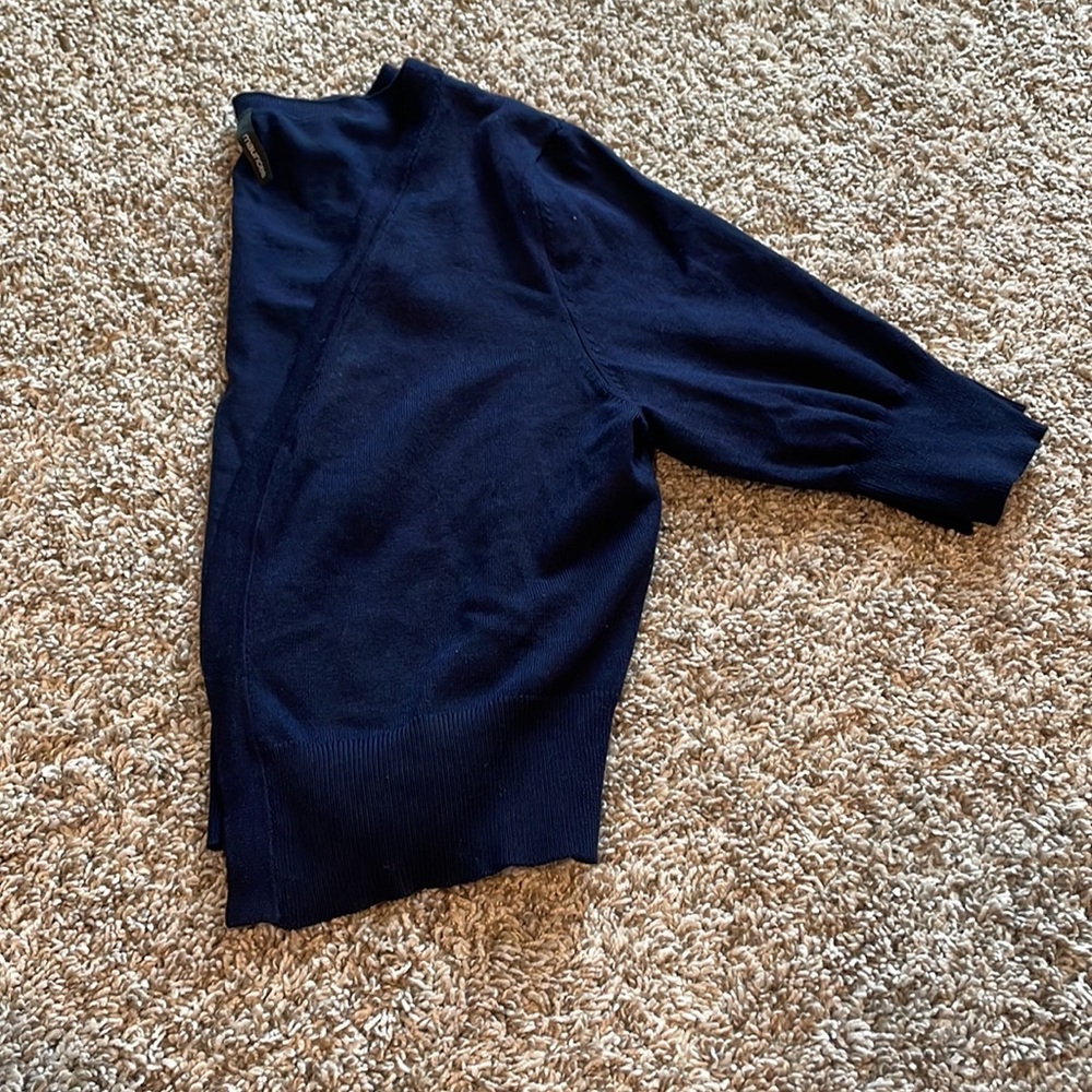Maurices Medium Navy Blue Cropped Cardigan Sweater (NEW) - Picture 4 of 5